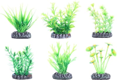 Flamingo - Aquariumdecoratie plant plastic fiji - Assorti - XS - 10 x 2.5 x 10 cm