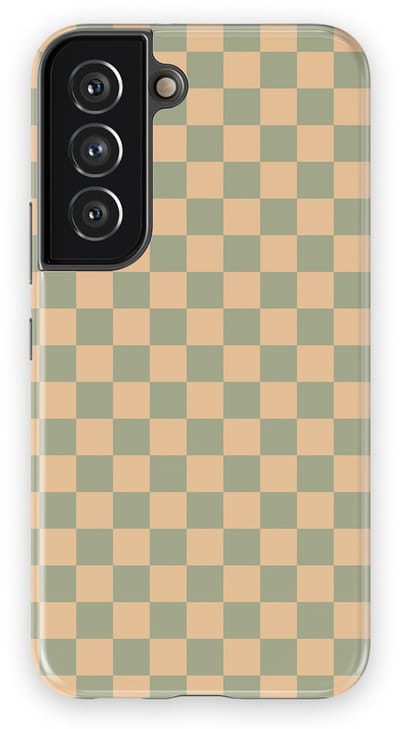 Design Hoesje Samsung Galaxy S22 | Geschikt Voor Mag | Tiny Squares Checkered Print | Backcover Samsung Galaxy S22 Calm Tiles