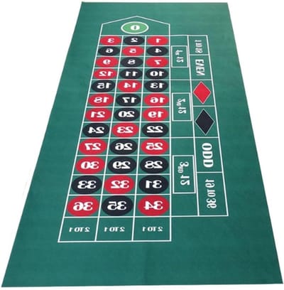Speelmat Vilt - Casinotafel Kleed - Spelavonden Organiseren - Draagbaar En Opvouwbaar - 180 x 90 cm - Groen