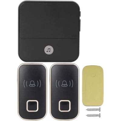Sonnette sans fil 110 dB, télécommande 300 m, pour personnes âgées et sourdes, 1 récepteur, 2 émetteurs