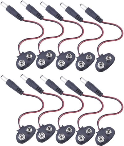 10 Stuks 9V Batterij Verbinding Kabel Clip met 2.1 x 5.5mm Male DC Plug voor Arduino