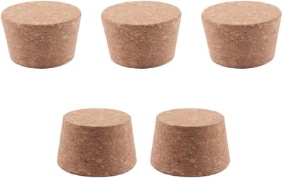 Dailygoods- Kurkstoppen 5 Stuks - Houten Wijnflesstoppen - Vervangende Kurken - Natuurlijke Kurk - Flesaccessoires - Premium Kwaliteit - Flesstop