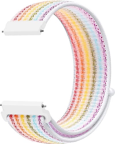 By Qubix - Sport Loop nylon bandje 20mm - Multicolor - Geschikt voor Samsung Galaxy Watch 7 (40 & 44mm) - Galaxy Watch FE - Galaxy Watch 6 - Galaxy Watch 6 Pro - Galaxy Watch 5 - 5 Pro - Galaxy Watch 4 - 4 Classic - Active 2 - Watch 3 (41mm)