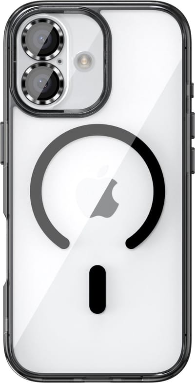 Valenta Hoesje geschikt voor Apple iPhone 17 MagSafe Telefoonhoesje Hardcase | Valenta Trend Backcover | Geschikt voor MagSafe | Geschikt voor Draadloos Opladen met Magnetische Ring | MagSafe Case - Zwart