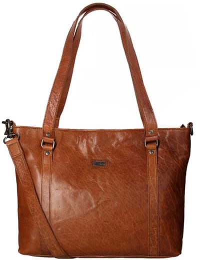 Spikes & Sparrow Bronco Medium Schoudertas Dames - Leer - Cognac