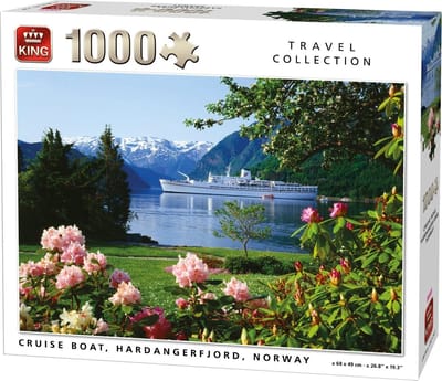 King Puzzel 1000 Stukjes (68 x 49 cm) - Cruiseschip Noorwegen - Legpuzzel Schepen - Volwassenen