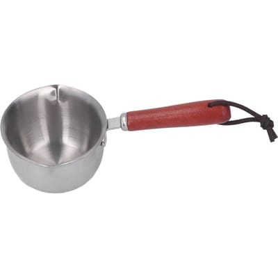 Melk Boter Koffie Warmer 304 Roestvrij Staal Mini Boter Smeltpan met 2 Gietmonden voor L(for 6.5-9kg) gray