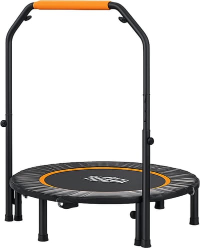 NAVOBIZ Fitness trampoline - Sport trampoline - Workout trampoline - Verstelbare handgreep - Opvouwbaar - Antislip voeten - Oranje