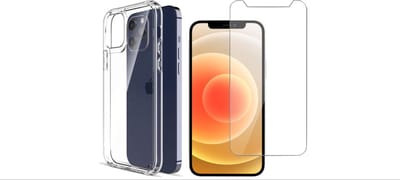 LuxeBass iPhone 12 Pro Max Hoesje Transparant TPU Siliconen Soft Case + 2X Tempered Glass Screenprotector - telefoonhoes - gsm hoes - gsm hoesjes - glas scherm - bescherming