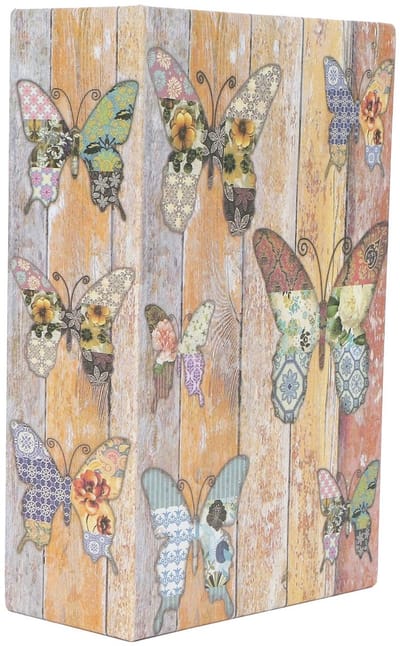 Dailygoods- Boek Safe - Spaarpot met Combinatieslot - Roestvrij Staal - Structuurpapier - 18,2 x 11,8 x 5,7 cm - Voor Munten en Bankpassen