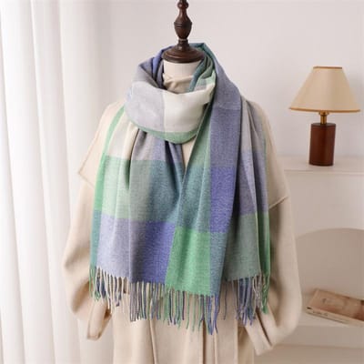 Châle Chaud Écharpe Femme Cachemire Luxe Hiver Couverture Enveloppante Décontracté Imprimé Plaid Pashmina Bufanda Voyage Poncho Étoles Écharpe 65x200cm gray