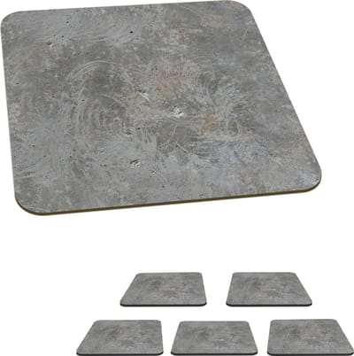 Onderzetters voor glazen - Stenen - Beton - Patronen - 10x10 cm - Glasonderzetters - 6 stuks