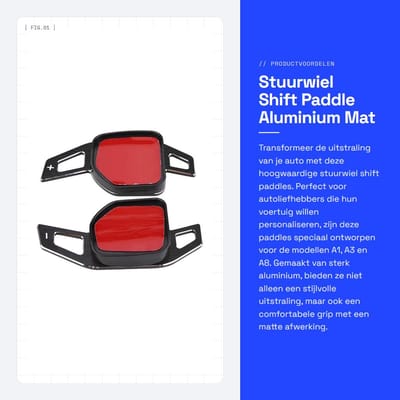 Dailygoods- Stuurwiel Schakelmes - 1 Paar - Aluminium - Zwart - Voor A1/A3/A8 - Eenvoudig te Installeren - Schakelflippers