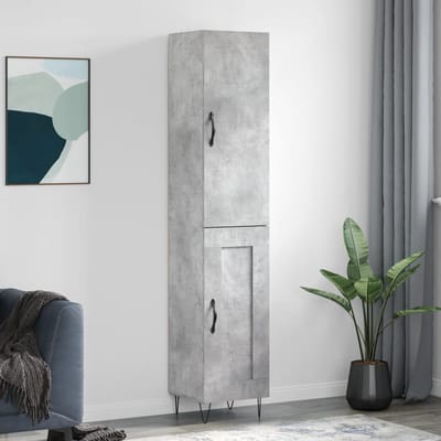 vidaXL - Hoge - kast - 34,5x34x180 - cm - bewerkt - hout - betongrijs