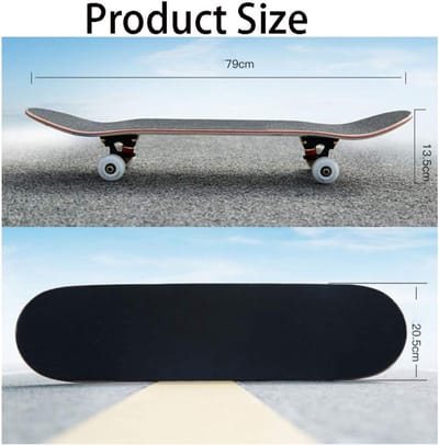 Skateboard - Streetboard - Buiten skateboarden - Hoge elastische schokdemper - 3200 Gram - Naturel