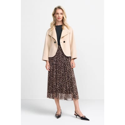 Rich & Royal Printed Tulle Skirt Caffee Latte Maat: 34 | Midi Rokken Outlet | Dames | Zwart