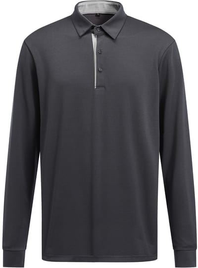 ALLTHEMEN Herren-Poloshirt mit langen Ärmeln - Farbblock - S
