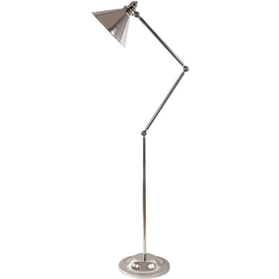 Landelijke Vloerlamp - Steady Lighting - Metaal - Landelijk - E27 - L: 58cm - Voor Binnen - Woonkamer - Eetkamer - Zilver
