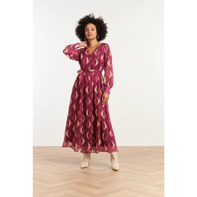Smashed Lemon 25773 – chiffon maxi jurk met lurex detail |