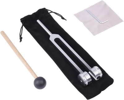 Dailygoods- Stemvorkset 128 Hz - Geluidsgenezing - Aluminium - Siliconen Hamer - Opbergtas - Inbussleutel - Geluidstherapie