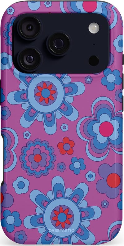 Casetastic hoesje geschikt voor Apple iPhone 17 Pro - MagSafe - Dubbellaagse bescherming - Retro relax - Fashion Case - Lavendel Lichtblauw