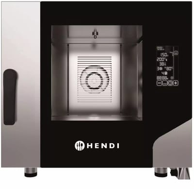 HENDI convectiestoomoven - rvs 18/8, dubbel glas - 5x GN 1/1 - 73x84,9x(h)70 cm - zilver - horeca grootkeuken - convectie en stoom, 17,8 cm aanraakscherm