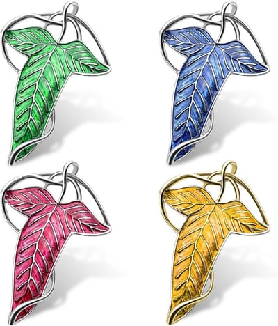 Broches, Leaf Of Lorien reversspeldjes, middeleeuwse broches, damesbroches, gepersonaliseerde broches, vintage kledingdecoratie voor kleding (vier kleuren)