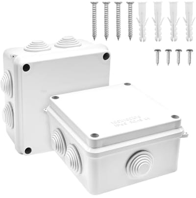 Waterdichte aansluitdoos IP65 - 2 stuks - 100 mm x 100 mm x 70 mm - Voor buiten - Kunststof behuizing