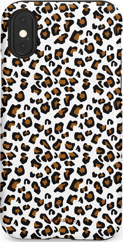 Casetastic Hoesje Geschikt voor Apple iPhone X/Xs - Stijlvolle Beschermende Duo-layer Case - Panter abstractie