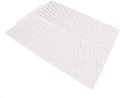 Siliconen Afdruipmat - Keukenmat Droogmat - Keuken Organiseren - Verhoogde Luchtstroom - 48.5x40.5cm - Wit