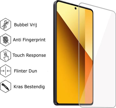 Hoesje + Screenprotector geschikt voor Xiaomi Redmi Note 13 5G – Tempered Glass - Extreme Shock Case Transparant