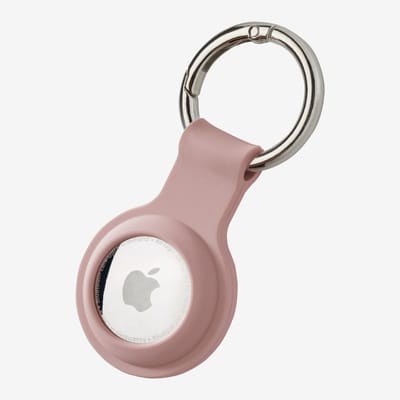 Hoesje geschikt voor AirTag - AirTag sleutelhanger - Siliconen case - Airtag protector - Hanger - Lichtroze - Spullen kwijtraken - Jonyx