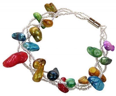 Zoetwater parel armband Samba Blister - echte parels - multi color - zilver - magneetslot - luxe sieraden zakje - parel armband dames - zoetwaterparel