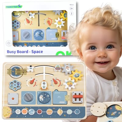Tooky speelgoed houten Montessori educatief bord Astronaut ruimteschip - UNI