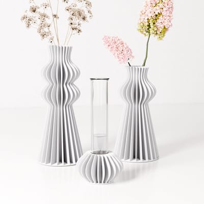 Fleuriek - Witte mini vazen set van 3 - Wit - Decoratieve woonaccessoires voor bloemen en stekjes
