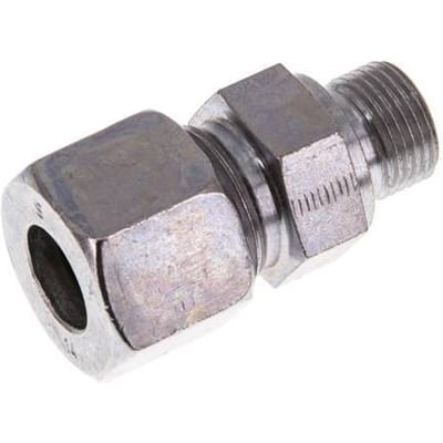 G 3/8'' Buitendraad x 14S Verzinkt Stalen Rechte Snijring Koppeling 630 Bar DIN 2353