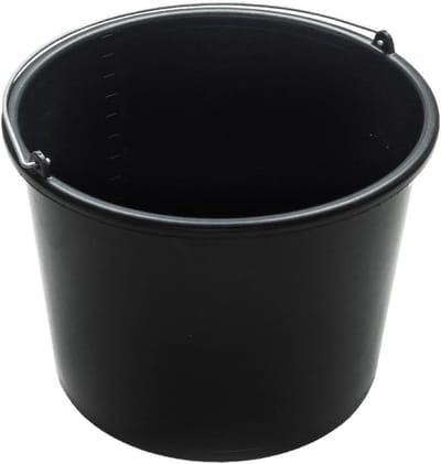 Mortelemmer Set - Betonemmer Cementemmer - Bouwen en Klussen - Metalen Hoofdband Binnenschaal - 10 Stuks 12 Liter - Zwart