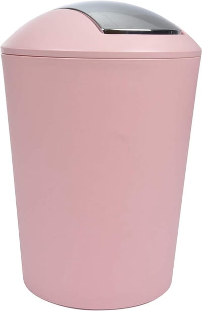 Prullenbak 5.6 liter Rose Poudré - Schommelbak met deksel