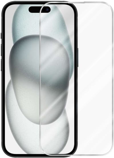 Cadorabo Screenprotector geschikt voor Apple iPhone 15 - Pantser film Beschermende film in KRISTALHELDER Geharde (Tempered) display beschermglas in 9H hardheid met 3D Touch