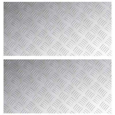 vidaXL - Trapmatten - 2 - st - 80 - x - 40 - cm - Zilver - Aluminium - Rechthoekig