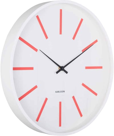 Karlsson Wandklok Arruga Retro - Helderrood - Ø40cm - Wandklok Modern