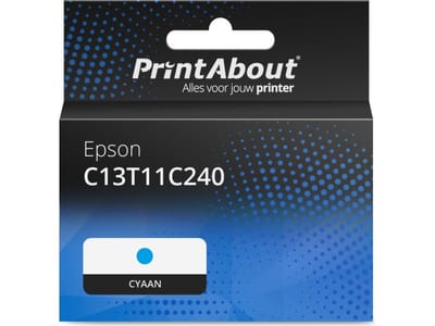 PrintAbout huismerk Inktcartridge C13T11C240 Cyaan Geschikt voor Epson
