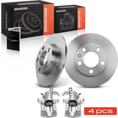Frankberg 2x remklauw + 2x remschijf achter voor VW Golf 4 Polo Audi