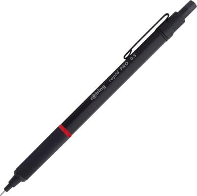 Rotring Rapid Pro Mechanical Pencil | HB 0.7 mm Lead Propelling Pencil | Reduced Lead Breakage | Matte Black Full-Metal Barrel
