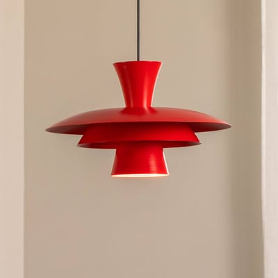 Luminex Hanglamp Plato, rood, metaal, Ø 38 cm, E27
