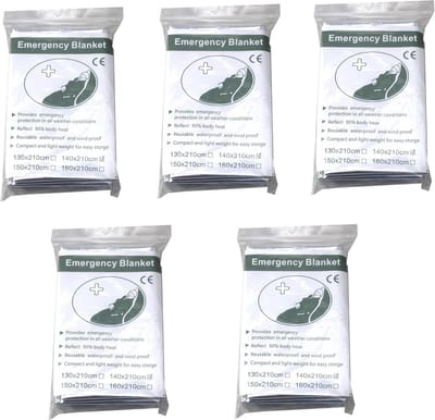 Warmte-isolerende Nooddeken 210 x 140 cm voor Outdoor Survival - 5 Verpakkingen