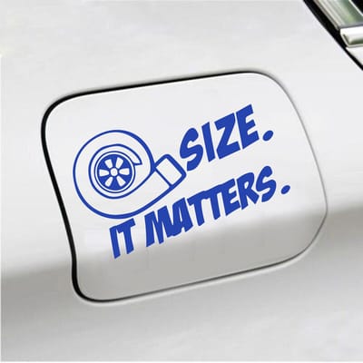 Bumpersticker - Size It Matters - 10 X 17 - Blauw