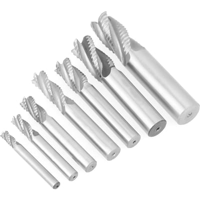 7-delige set 4 snijvlakken 620 mm HSS Vingerfrees Freesbit Ruimen Spaanbreker