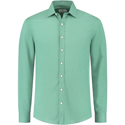 Shiwi Lucas Linen Shirt Deep Grass Green Size: S | Casual Shirts Outlet | Heren | Groen