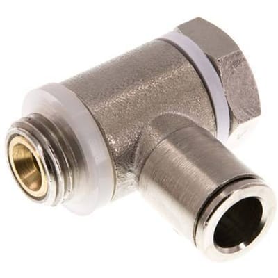 L-stuk Regelventiel 8 mm - G1/4'' Regeling-in Messing Sleufschroef Banjo